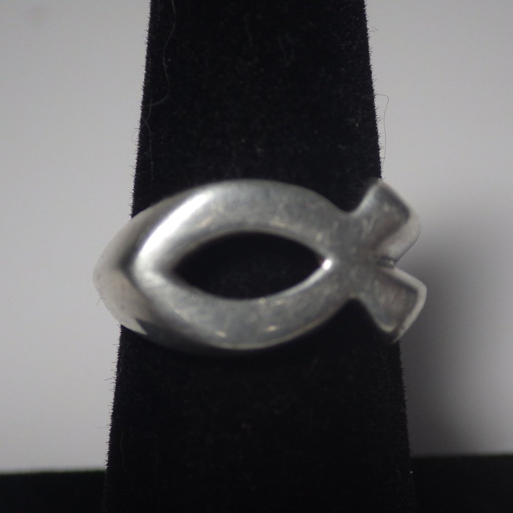 Christian Fish Symbol 925 Sterling Ring 7